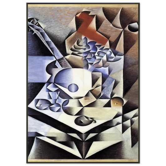 Juan Gris  STILL LIFE WITH FLOWERS 1912 Framed Art Print  - Aluminum Frame - 21x29.7 cm / 8x12"