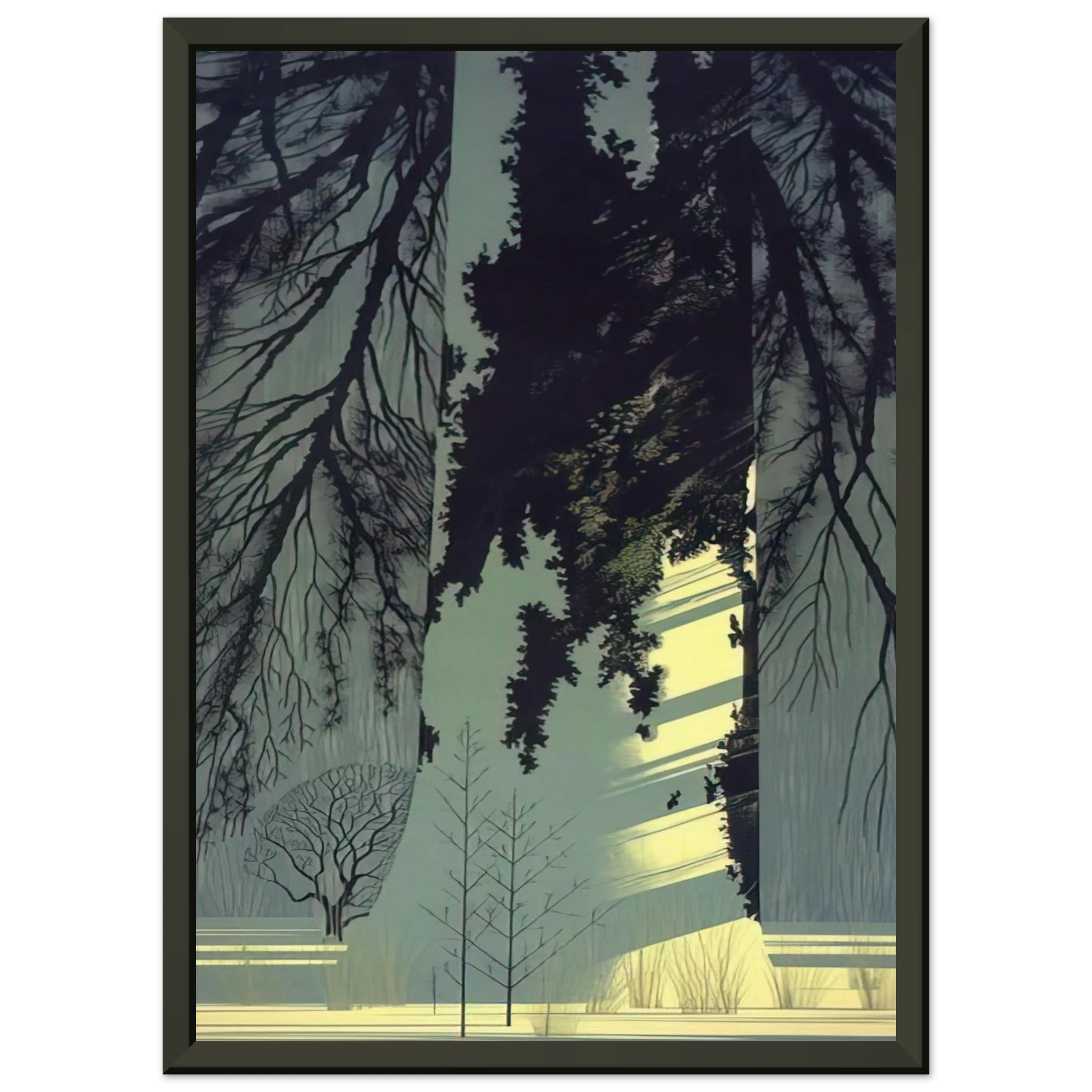 Eyvind Earle  Snow White Framed Art Print  - Aluminum Frame - 40x50 cm / 16x20 inches