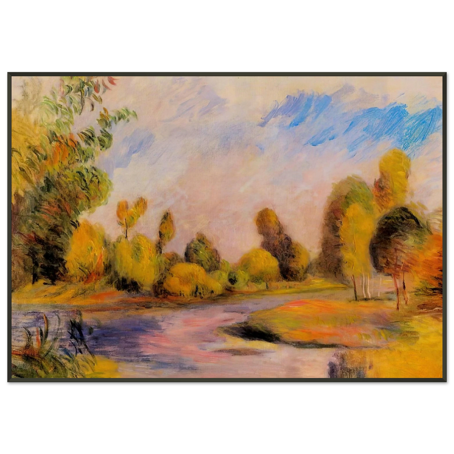PierreAuguste Renoir  Banks of a River Framed Art Print  - Aluminum Frame - 21x29.7 cm / 8x12"