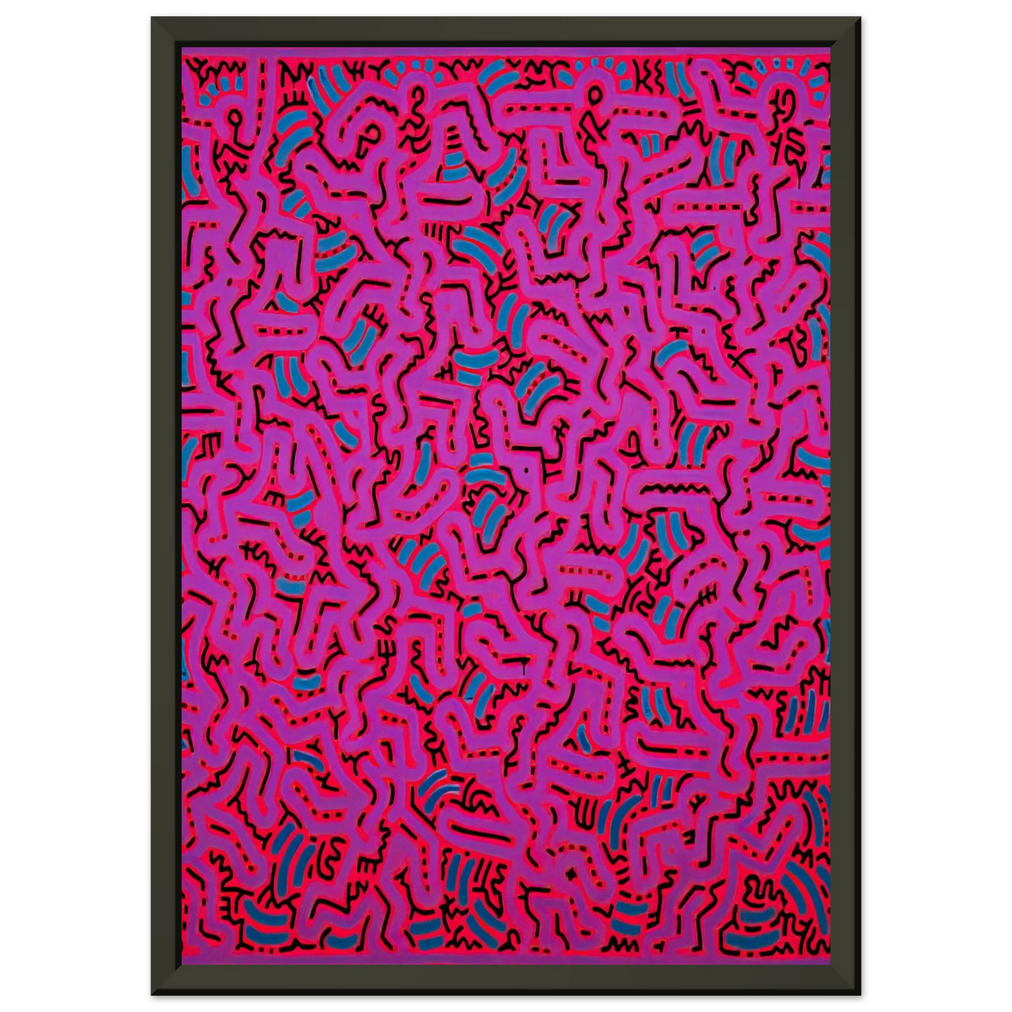Keith Haring  UNTITLED 1984 Framed Art Print  - Aluminum Frame - 40x50 cm / 16x20 inches