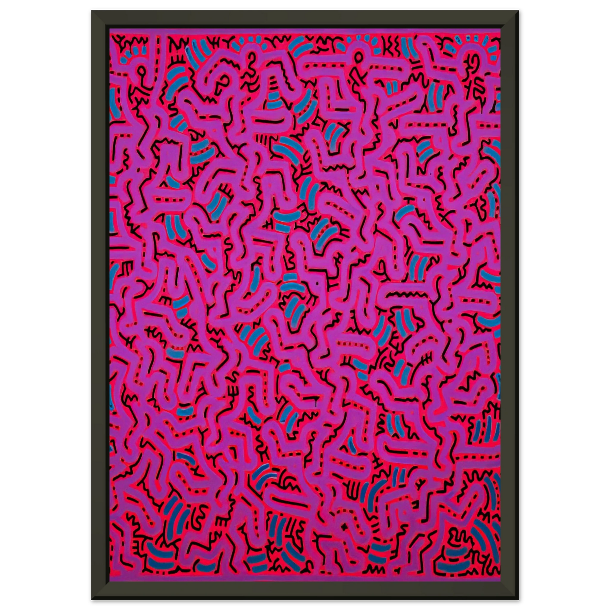 Keith Haring  UNTITLED 1984 Framed Art Print  - Aluminum Frame - 40x50 cm / 16x20 inches