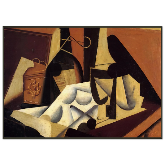 Juan Gris  STILL LIFE WITH WHITE TABLECLOTH 1916 Framed Art Print  - Aluminum Frame - 21x29.7 cm / 8x12"