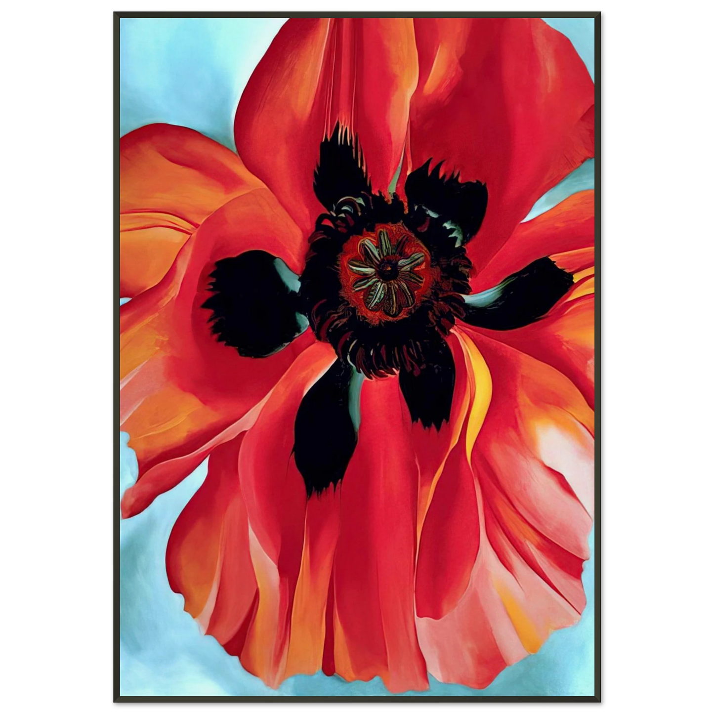 Georgia OKeeffe  Red Poppy VI Framed Art Print  - Aluminum Frame - 21x29.7 cm / 8x12"