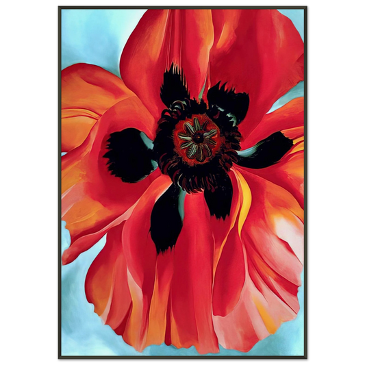Georgia OKeeffe  Red Poppy VI Framed Art Print  - Aluminum Frame - 21x29.7 cm / 8x12"