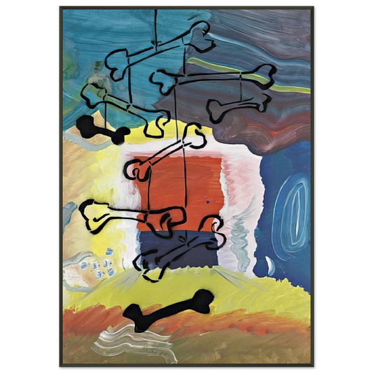 Sigmar Polke  KNOCHEN MOBILE 1981 Framed Art Print  - Aluminum Frame - 21x29.7 cm / 8x12"