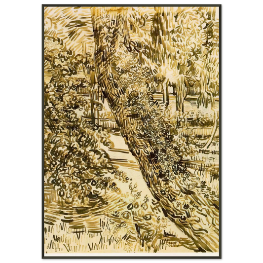Vincent van Gogh  Tree with Ivy in the Asylum Garden Framed Art Print  - Aluminum Frame - 21x29.7 cm / 8x12"