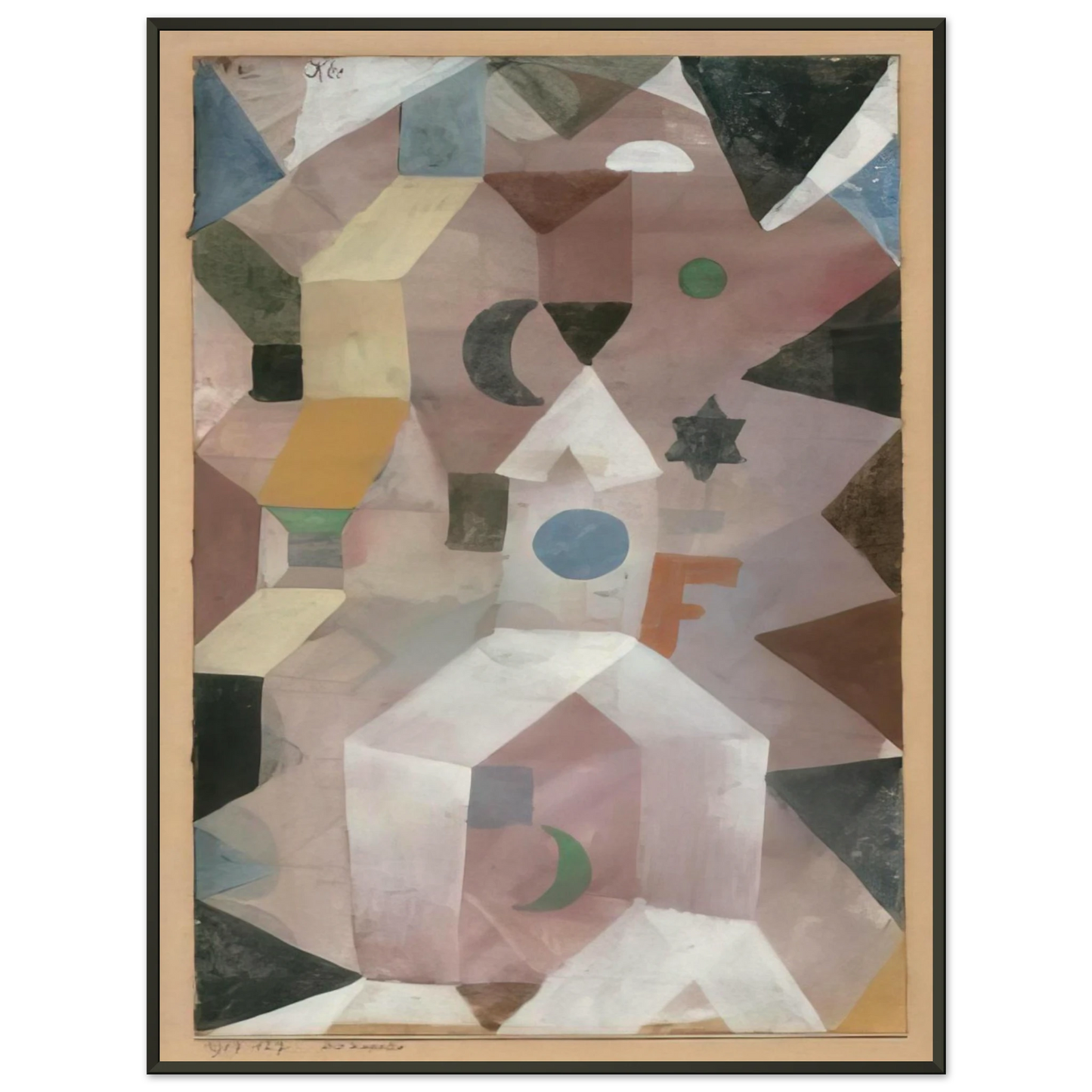 Paul Klee  THE CHAPEL 1917 Framed Art Print  - Aluminum Frame - 70x100 cm / 28x40 inches