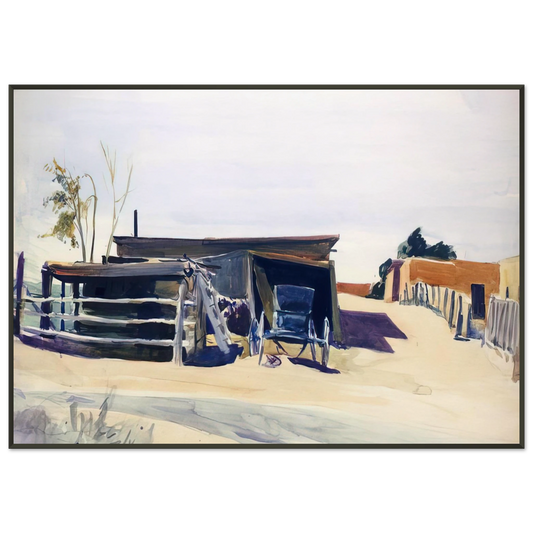Edward Hopper  Adobes and Shed New Mexico Framed Art Print  - Aluminum Frame - 21x29.7 cm / 8x12"