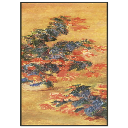 claude monet  Red azaleas in a Pot Framed Art Print  - Aluminum Frame - 21x29.7 cm / 8x12"