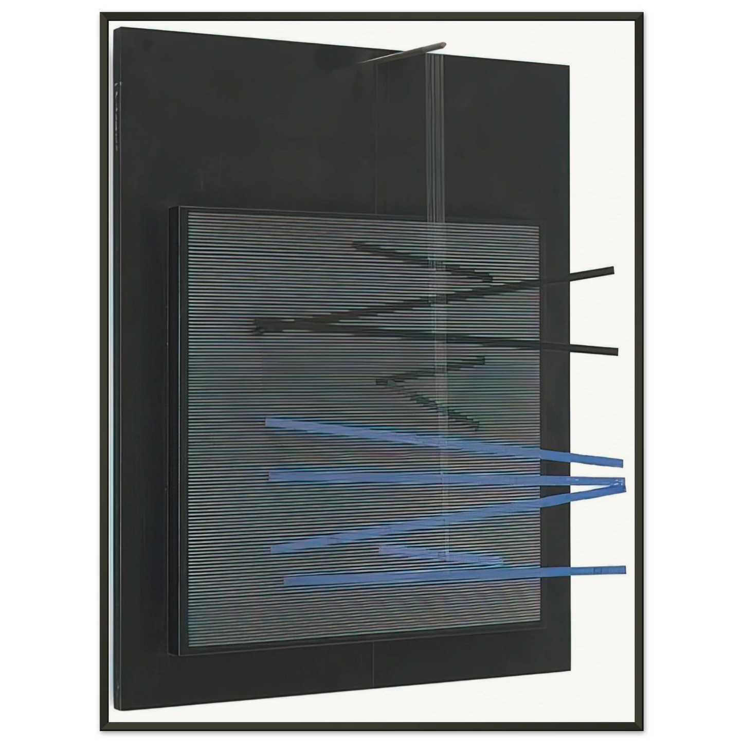 Jesus Rafael Soto  PETITE VIBRATION BRIQUE ET NOIRE 1966 Framed Art Print  - Aluminum Frame - 40x50 cm / 16x20 inches