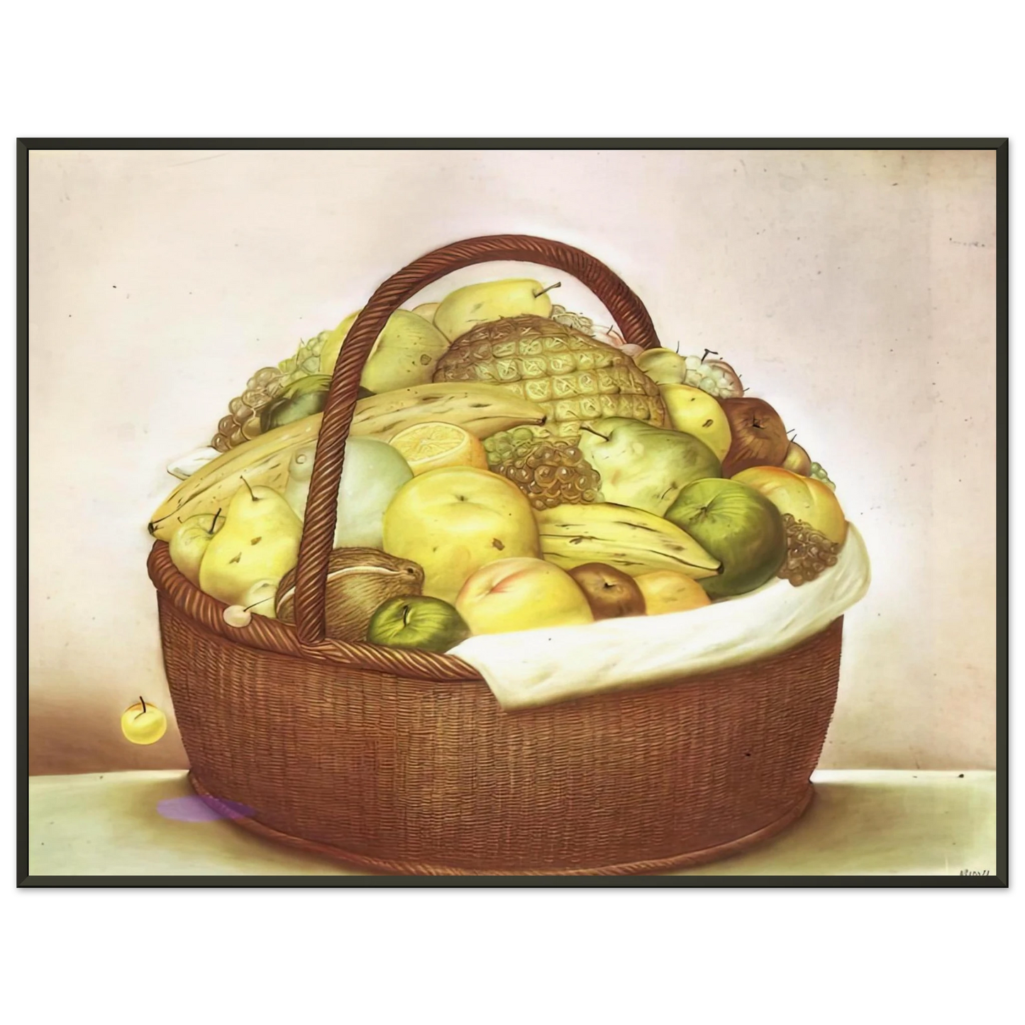 Fernando Botero  FRUIT BASKET Framed Art Print  - Aluminum Frame - 70x100 cm / 28x40 inches