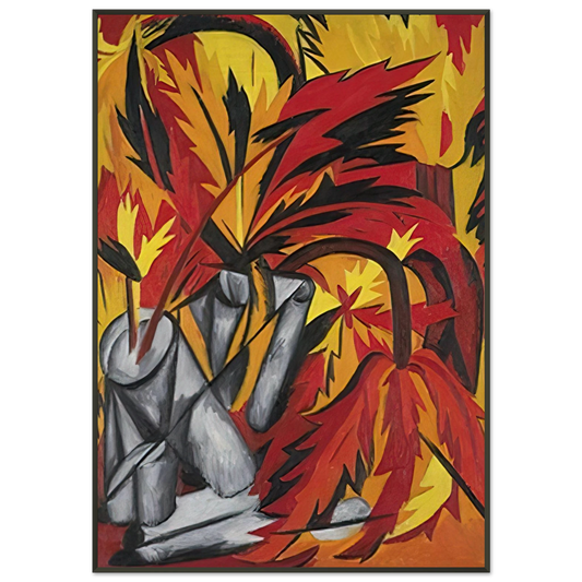 Natalia Goncharova  Flowers  1912 Framed Art Print  - Aluminum Frame - 21x29.7 cm / 8x12"