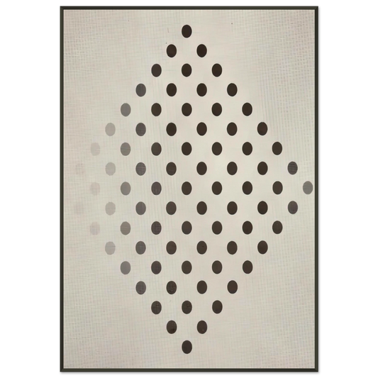 Bridget Riley  BLACK TO WHITE DISKS 1952 Framed Art Print  - Aluminum Frame - 21x29.7 cm / 8x12"