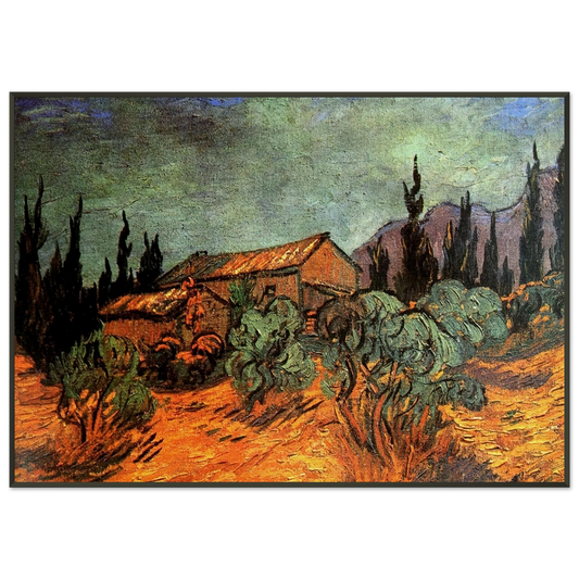 Vincent van Gogh  Wooden Sheds Framed Art Print  - Aluminum Frame - 21x29.7 cm / 8x12"