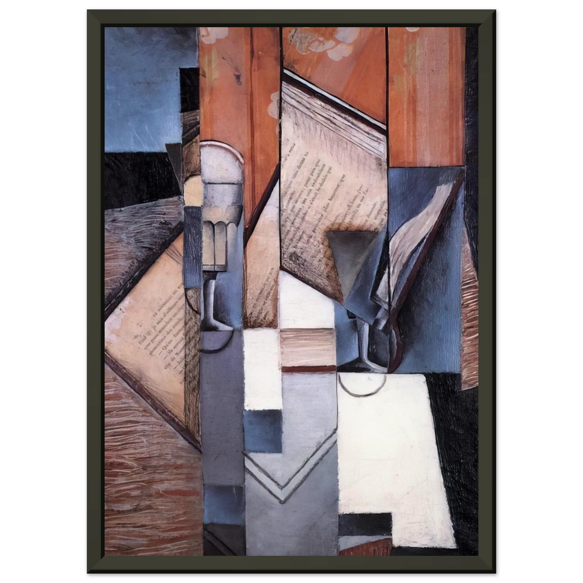 Juan Gris  THE BOOK 1913 Framed Art Print  - Aluminum Frame - 40x50 cm / 16x20 inches