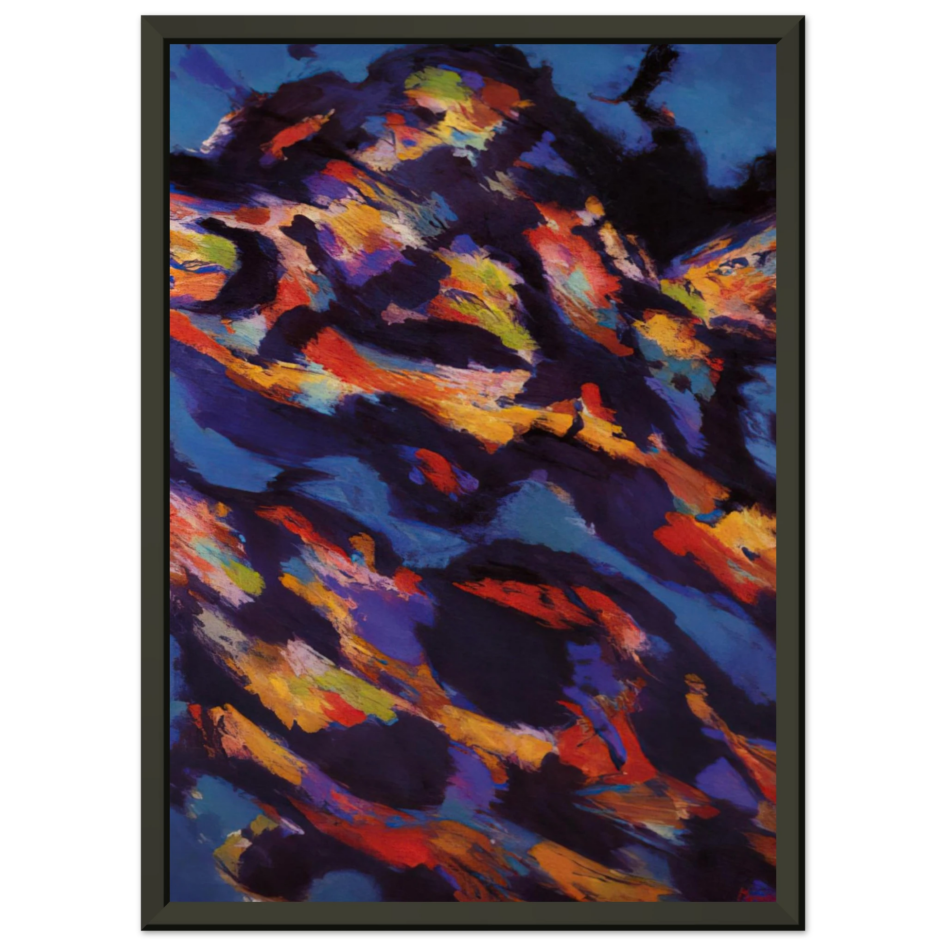 Alfred Manessier  Hommage a Miguel de Unamuno  Le Torrent vert  1965 Framed Art Print  - Aluminum Frame - 60x80 cm / 24x32 inches