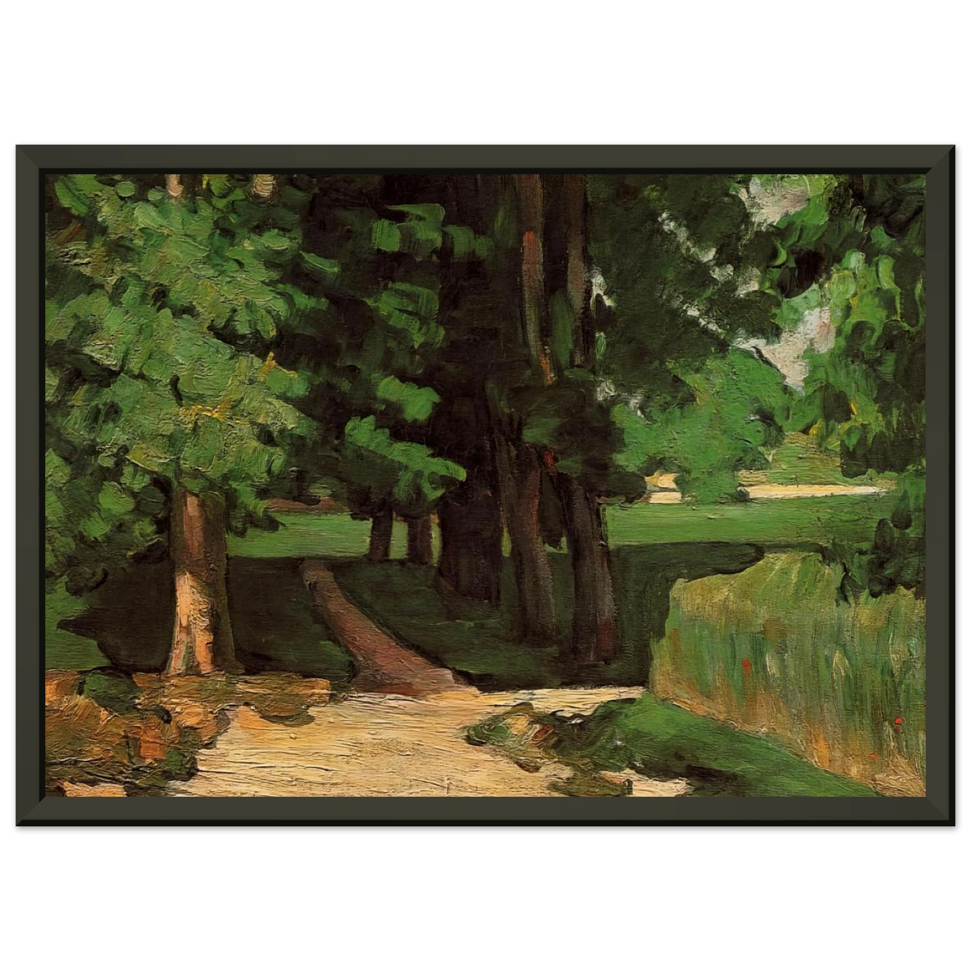 Paul Cezanne  Lane of Chestnut Trees at the Jas de Bouffan Framed Art Print  - Aluminum Frame - 70x100 cm / 28x40 inches