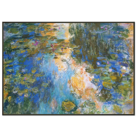 claude monet  The Water Lily Pond X Framed Art Print  - Aluminum Frame - 21x29.7 cm / 8x12"