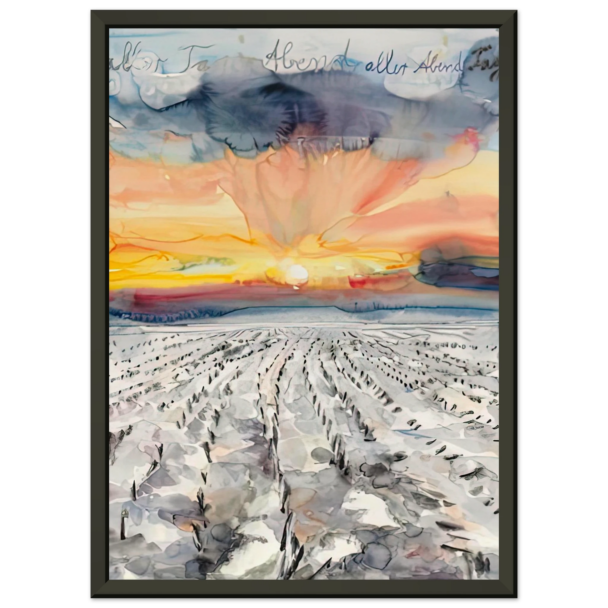 Anselm Kiefer  THE EVENING OF ALL DAYS THE DAY OF ALL EVENINGS 2014 Framed Art Print  - Aluminum Frame - 60x80 cm / 24x32 inches