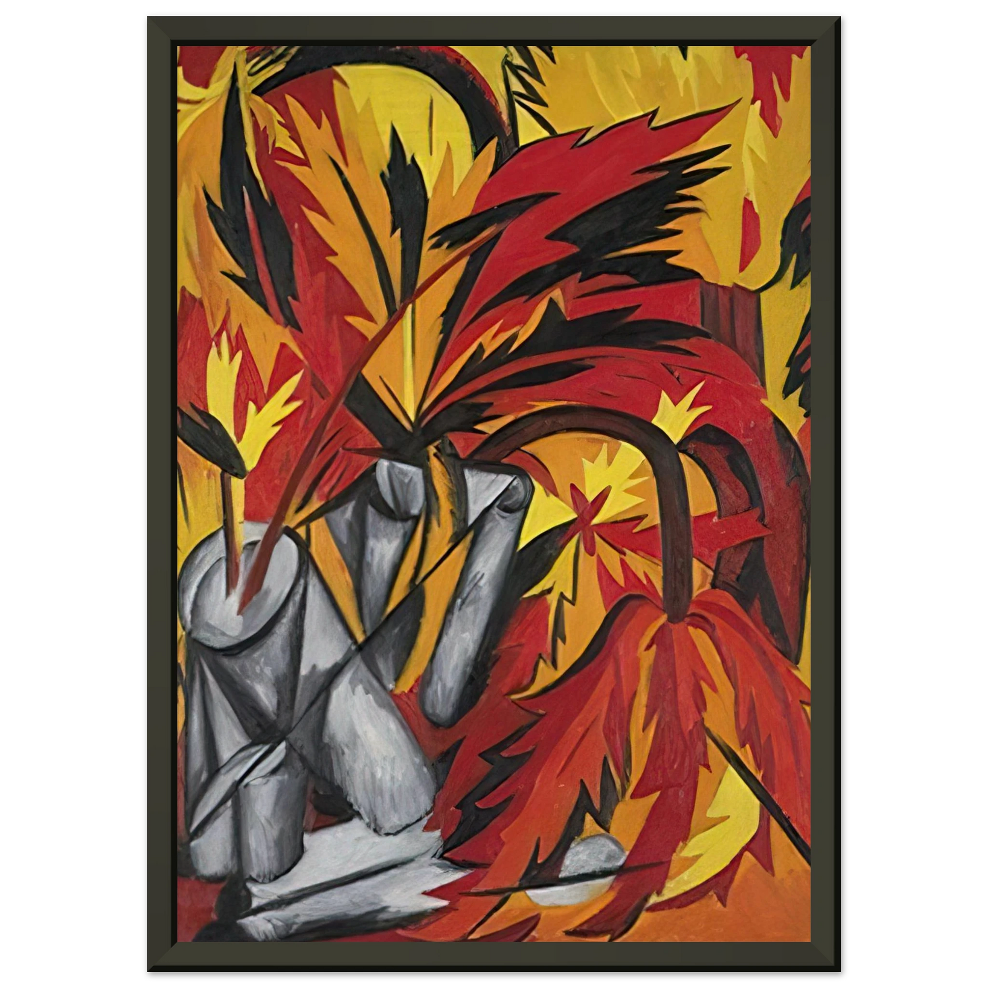 Natalia Goncharova  Flowers  1912 Framed Art Print  - Aluminum Frame - 40x50 cm / 16x20 inches