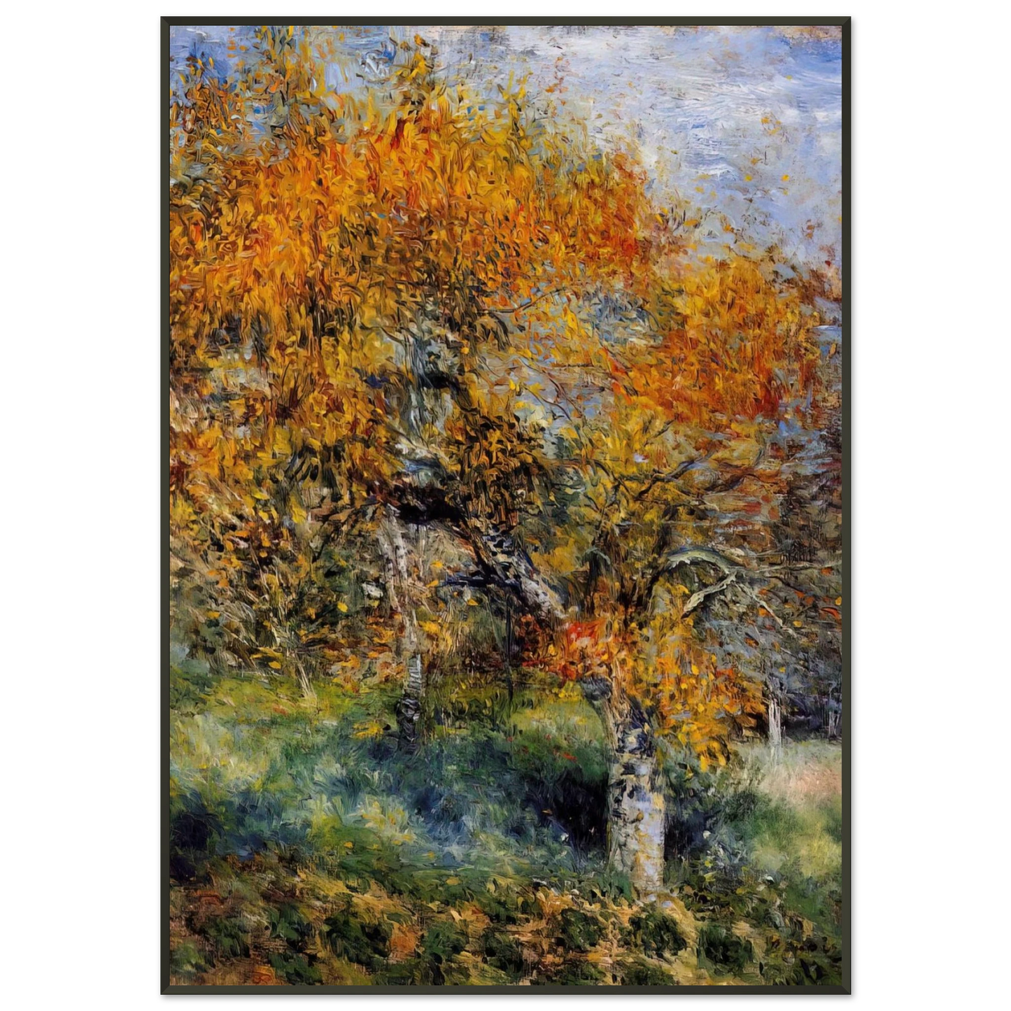 PierreAuguste Renoir  The Pear Tree Framed Art Print  - Aluminum Frame - 21x29.7 cm / 8x12"