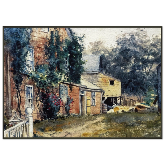 Childe Hassam  Old House Nantucket Framed Art Print  - Aluminum Frame - 21x29.7 cm / 8x12"