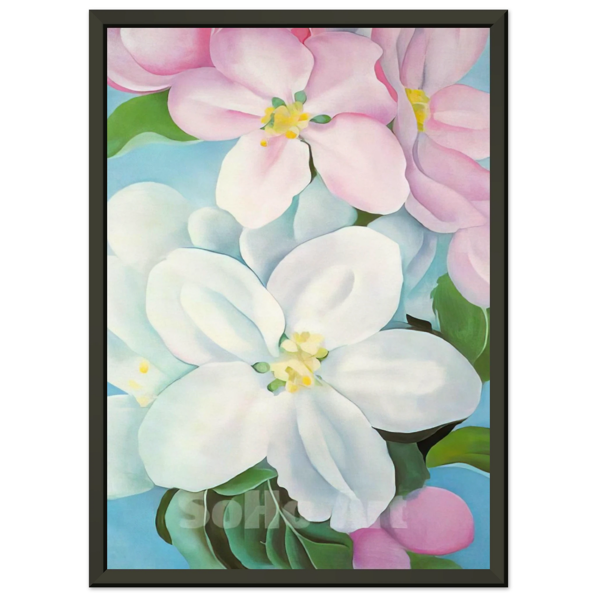 Georgia OKeeffe  Apple Blossoms Framed Art Print  - Aluminum Frame - 70x100 cm / 28x40 inches