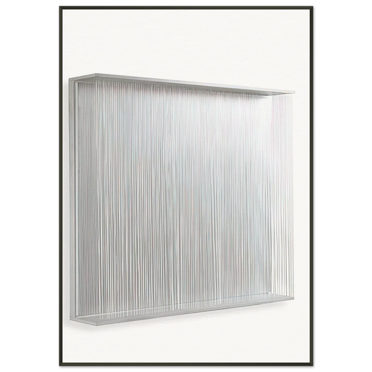 Jesus Rafael Soto  VIBRATION BLANCHE 1995 Framed Art Print  - Aluminum Frame - 21x29.7 cm / 8x12"
