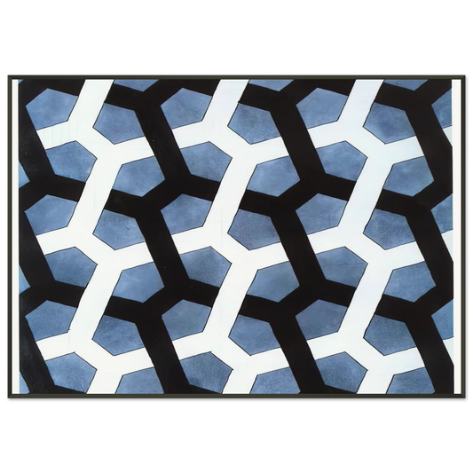MC Escher  INTERLACED HEXAGON Framed Art Print  - Aluminum Frame - 21x29.7 cm / 8x12"