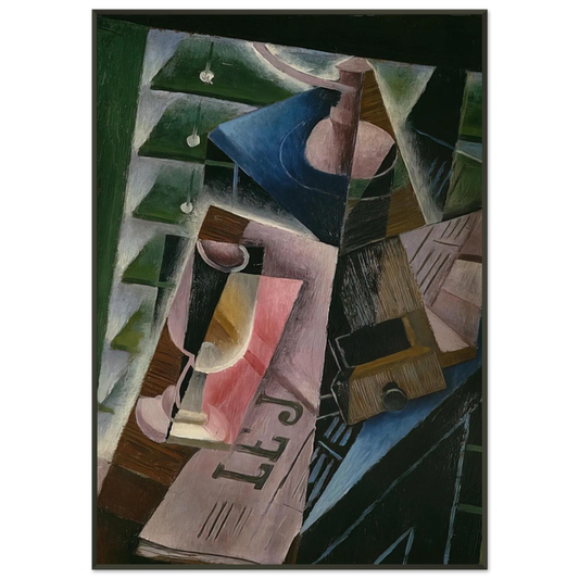 Juan Gris  COFFEE GRINDER AND GLASS 1915 Framed Art Print  - Aluminum Frame - 21x29.7 cm / 8x12"