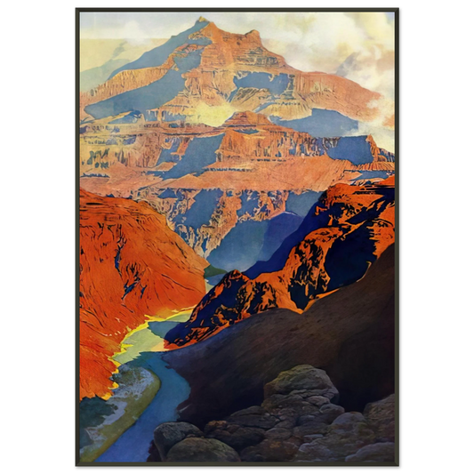 Maxfield Parrish  Grand Canyon Framed Art Print  - Aluminum Frame - 21x29.7 cm / 8x12"