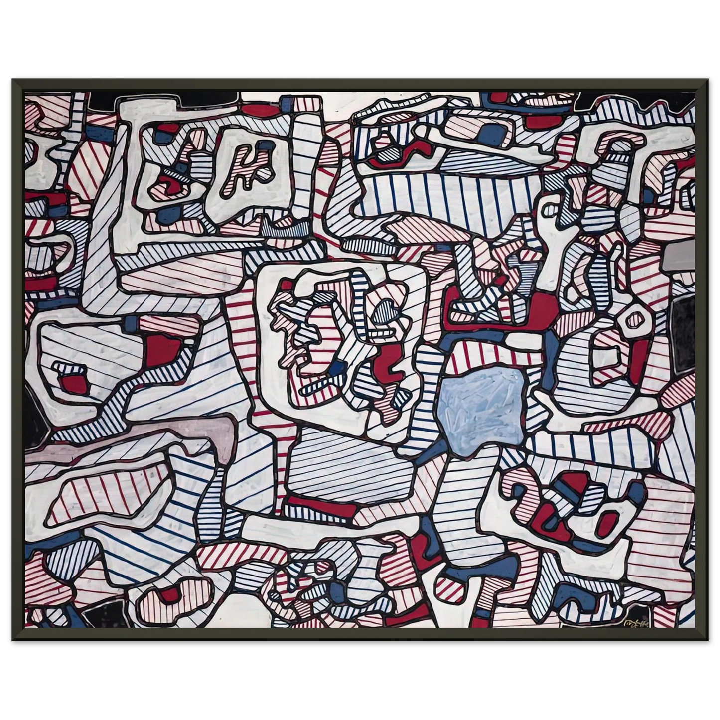 Jean Dubuffet  SITE INHABITED BY OBJECTS 1965 Framed Art Print  - Aluminum Frame - 40x50 cm / 16x20 inches