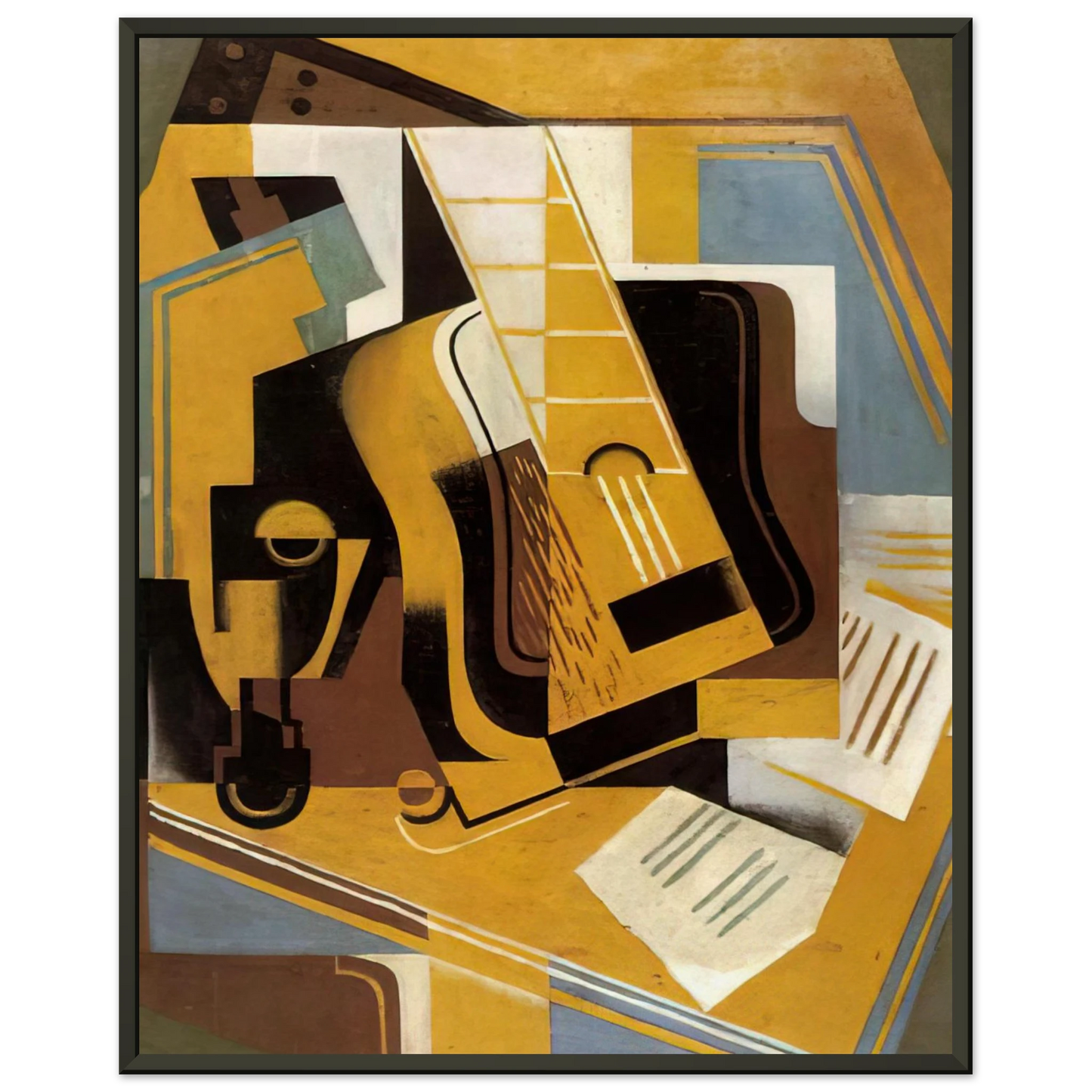Juan Gris  PHOTOGRAPH OF THE GUITAR 1918 Framed Art Print  - Aluminum Frame - 60x80 cm / 24x32 inches