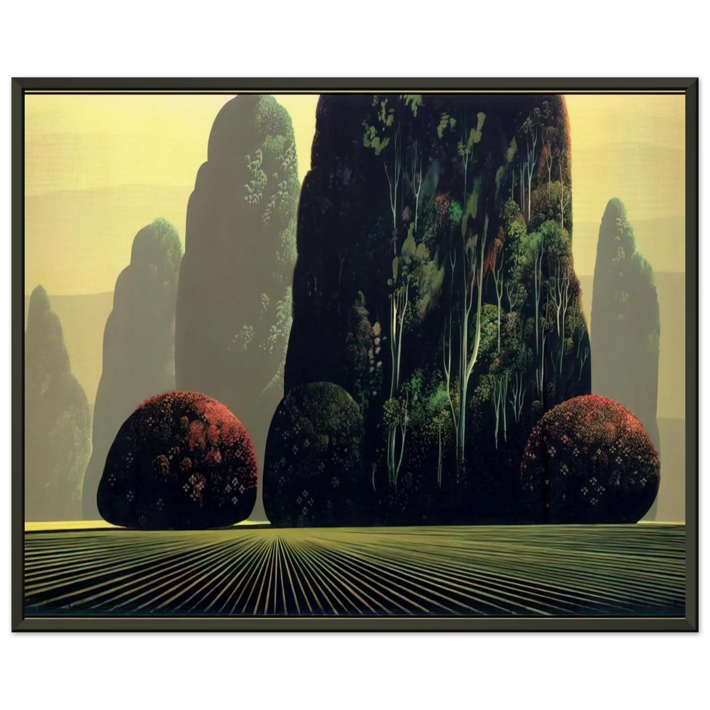 Eyvind Earle  Autumn Eucalyptus Framed Art Print  - Aluminum Frame - 70x100 cm / 28x40 inches