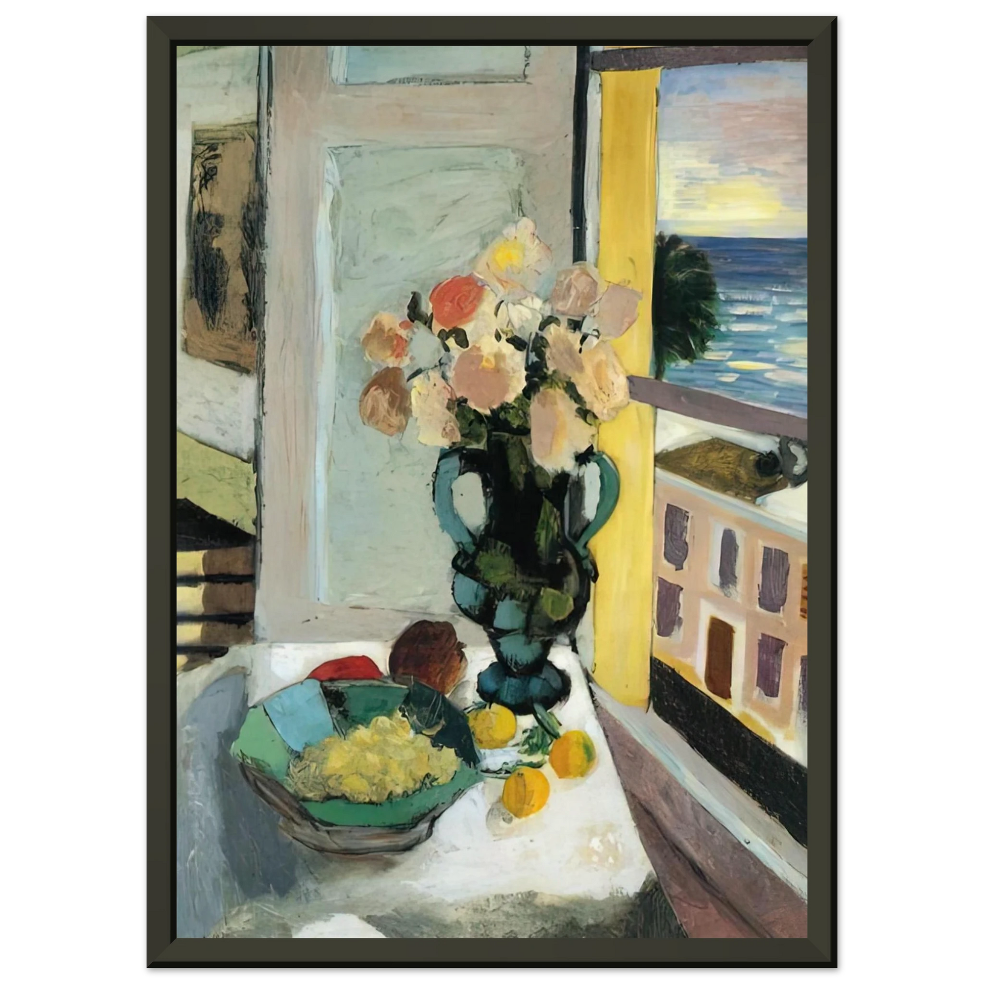 Henri Matisse  FLOWERS IN FRONT OF A WINDOW 1922 Framed Art Print  - Aluminum Frame - 70x100 cm / 28x40 inches