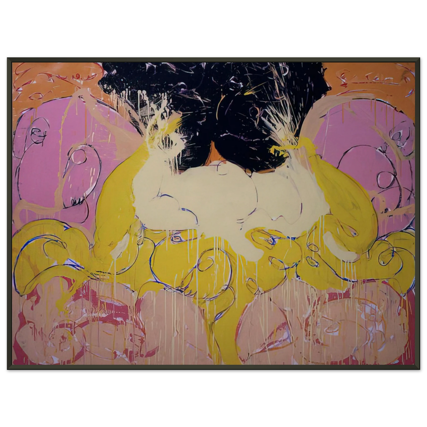Norman Bluhm  Untitled Drawing 3  1984 Framed Art Print  - Aluminum Frame - 60x80 cm / 24x32 inches