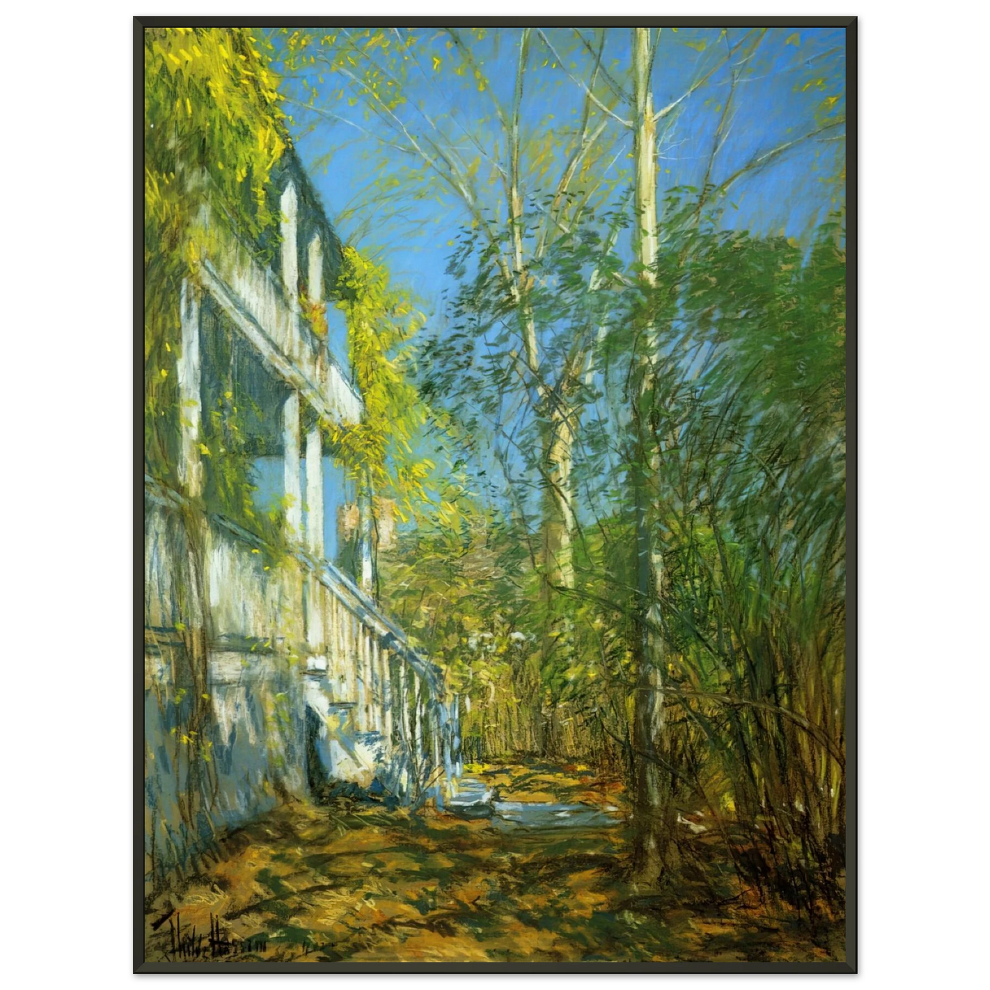 Childe Hassam  Summer at Cos Cob Framed Art Print  - Aluminum Frame - 40x50 cm / 16x20 inches