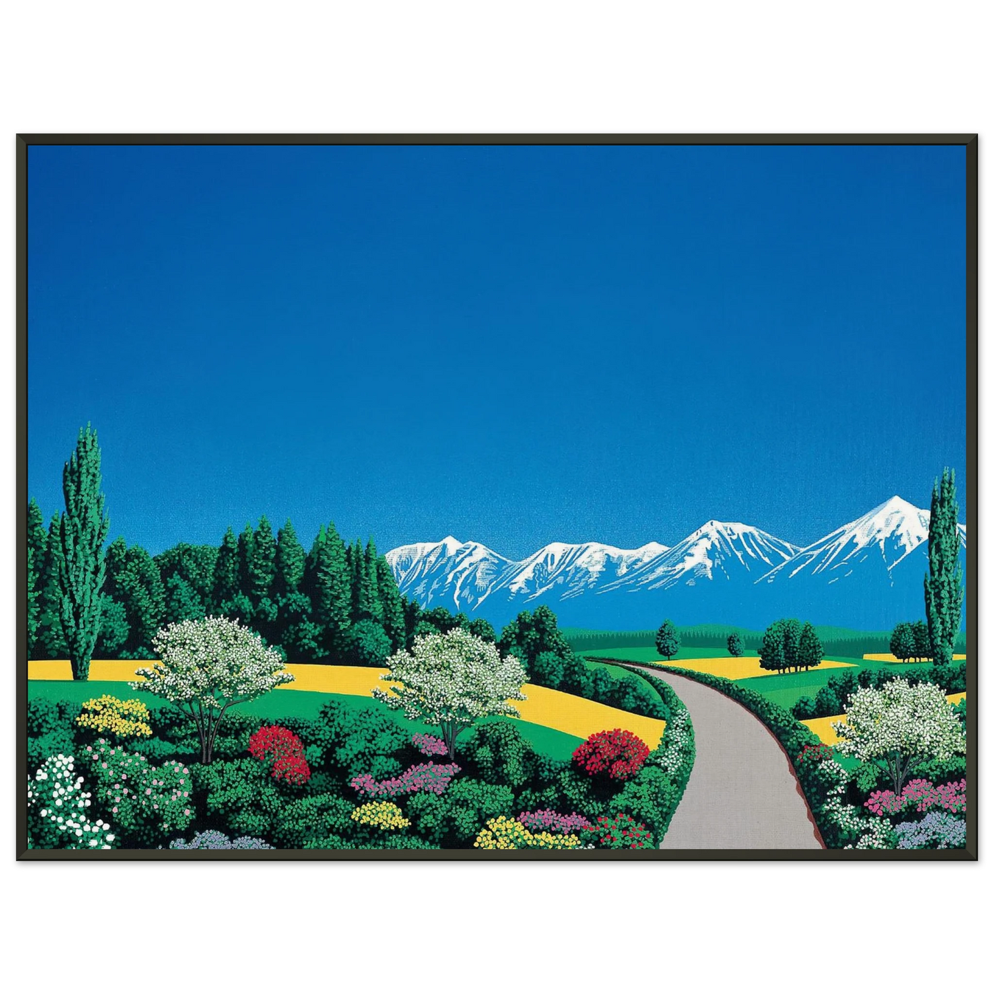 Hiroshi Nagai  Elv Alps Framed Art Print  - Aluminum Frame - 40x50 cm / 16x20 inches