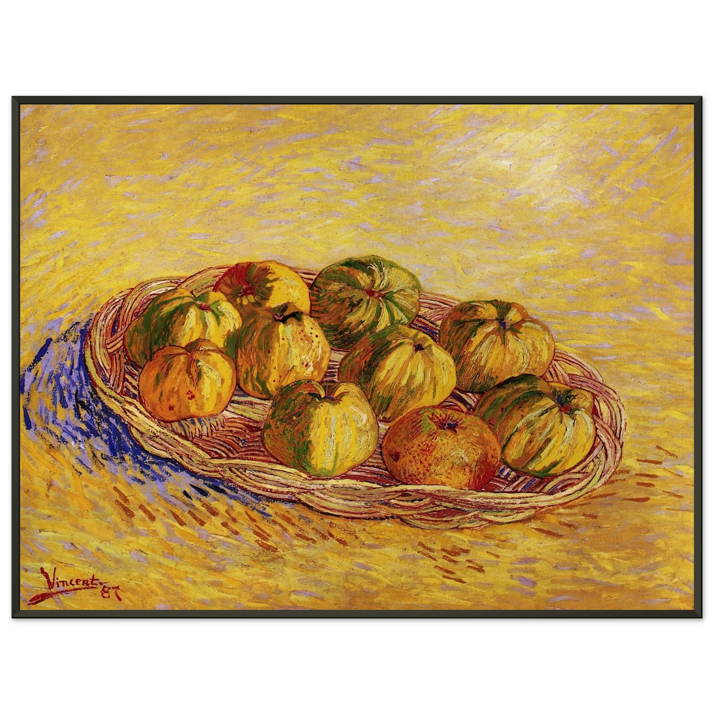 Vincent van Gogh  Still Life with Basket of Apples Framed Art Print  - Aluminum Frame - 70x100 cm / 28x40 inches