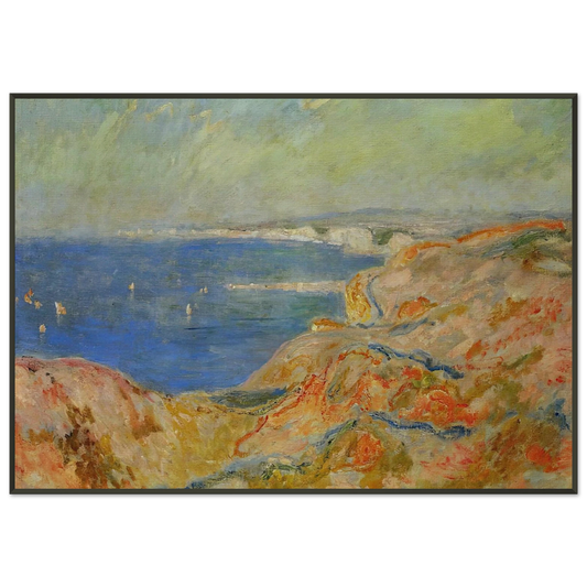 claude monet  On the Cliff near Dieppe Framed Art Print  - Aluminum Frame - 21x29.7 cm / 8x12"