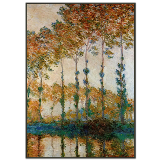 claude monet  Poplars on the Banks of the Epte Autumn Framed Art Print  - Aluminum Frame - 21x29.7 cm / 8x12"
