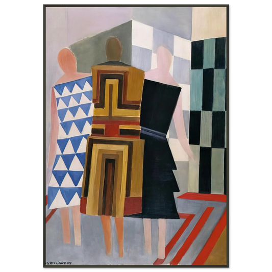 Sonia Delaunay  SIMULTANEOUS DRESSES THREE WOMEN FORMS COLOURS 1925 Framed Art Print  - Aluminum Frame - 21x29.7 cm / 8x12"