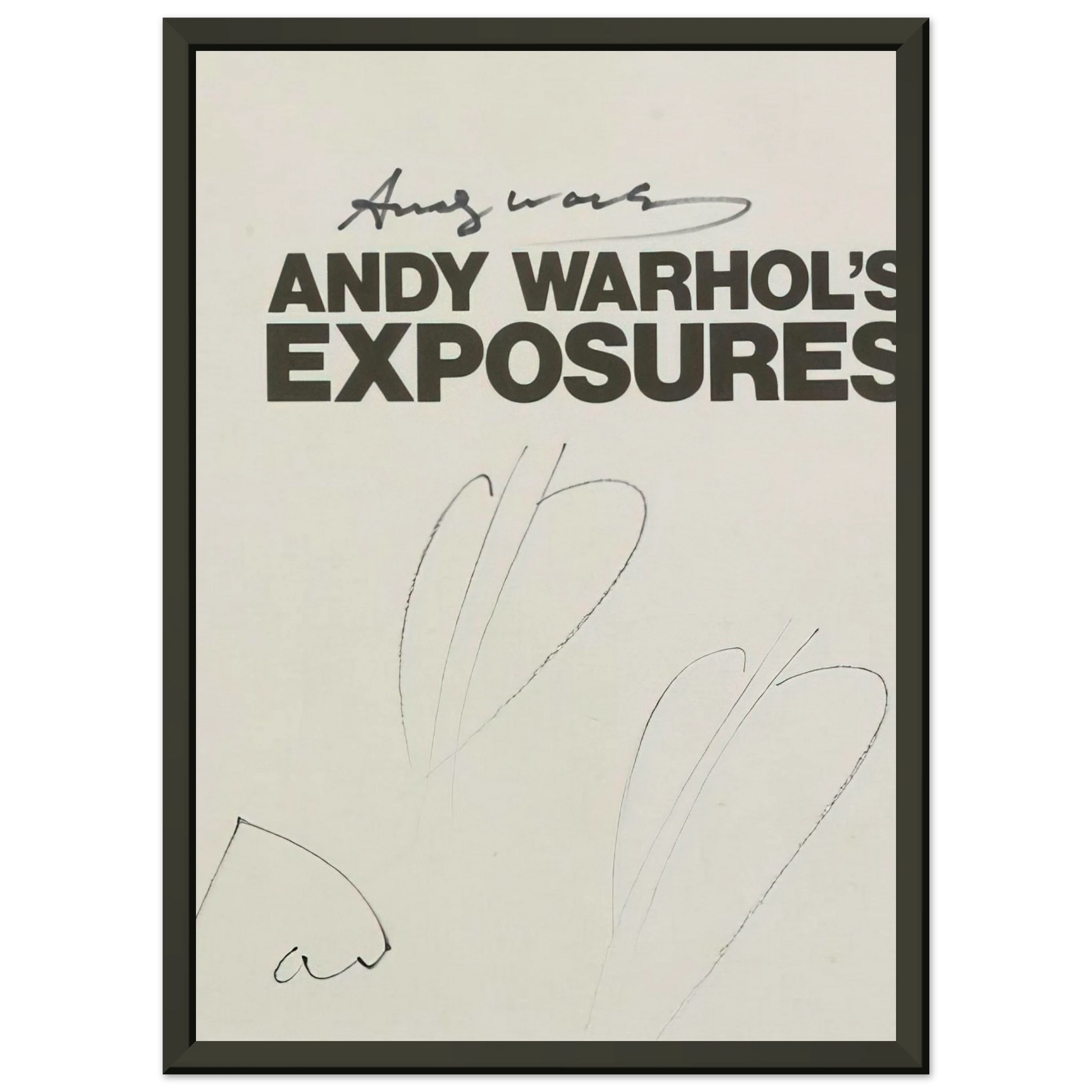 Andy Warhol  Butterfly Hearths  Andy Warhols Exposures  Framed Art Print  - Aluminum Frame - 40x50 cm / 16x20 inches