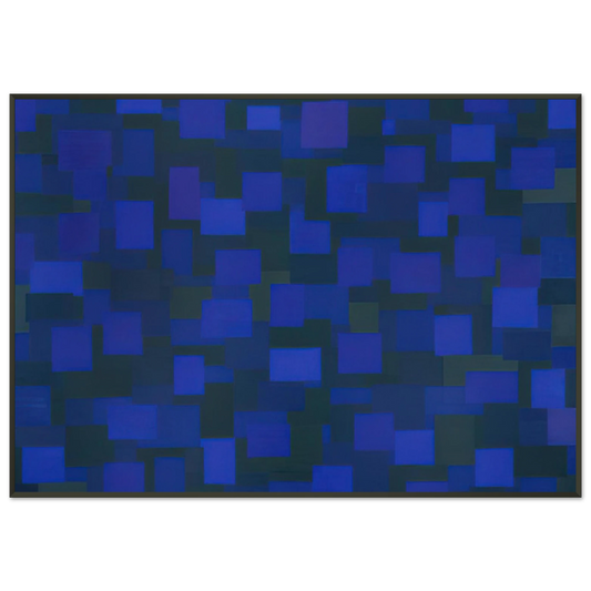 Ad Reinhardt  Number 88 Blue  1950 Framed Art Print  - Aluminum Frame - 21x29.7 cm / 8x12"