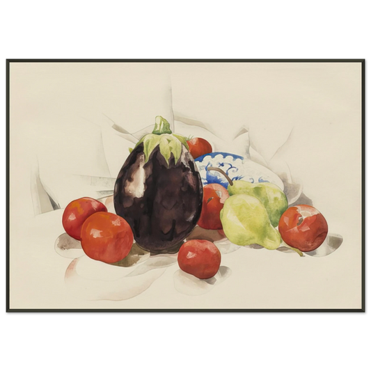 Charles Demuth  Eggplant and Tomatoes  1926 Framed Art Print  - Aluminum Frame - 21x29.7 cm / 8x12"