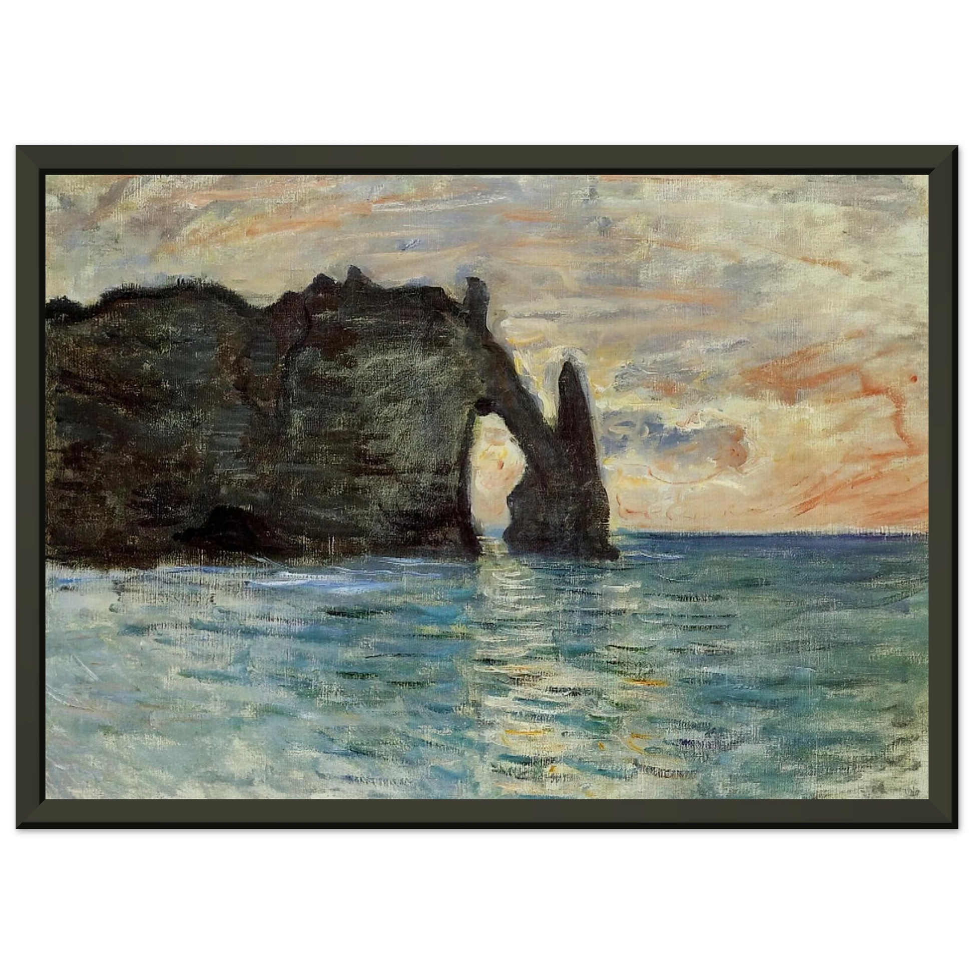 claude monet  The Manneport Cliff at Etretat Framed Art Print  - Aluminum Frame - 70x100 cm / 28x40 inches