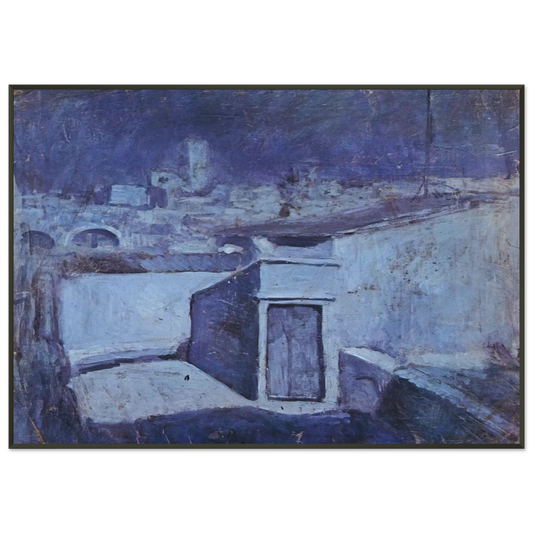 Pablo Picasso  The roofs of Barcelona in the moonlight Framed Art Print  - Aluminum Frame - 21x29.7 cm / 8x12"