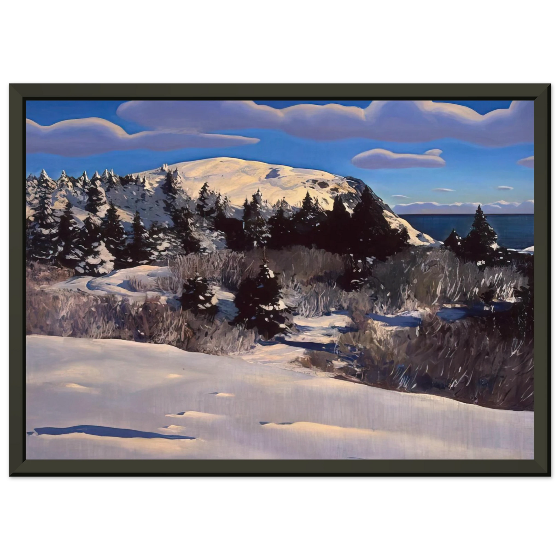 Rockwell Kent  Maine Headland Winter Framed Art Print  - Aluminum Frame - 40x50 cm / 16x20 inches