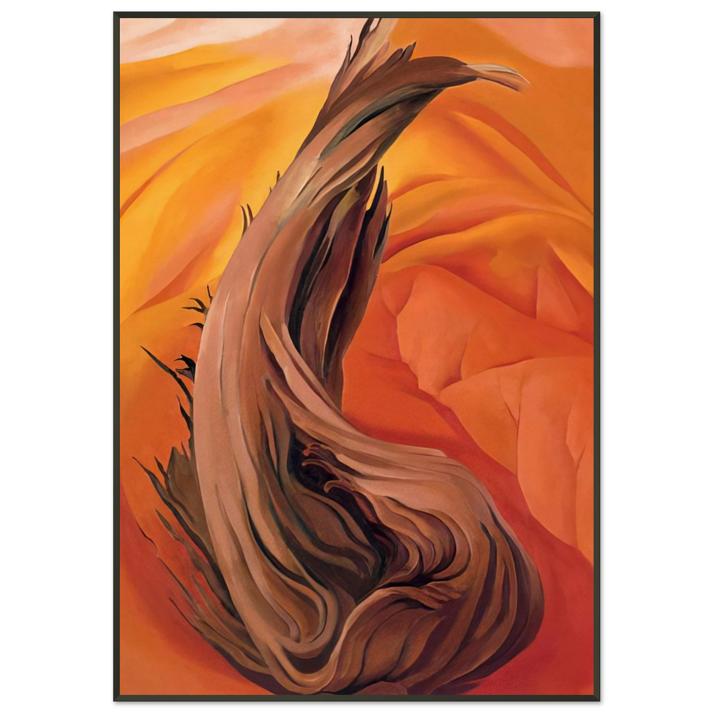 Georgia OKeeffe  Stump in Red Hills Framed Art Print  - Aluminum Frame - 21x29.7 cm / 8x12"