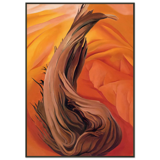 Georgia OKeeffe  Stump in Red Hills Framed Art Print  - Aluminum Frame - 21x29.7 cm / 8x12"